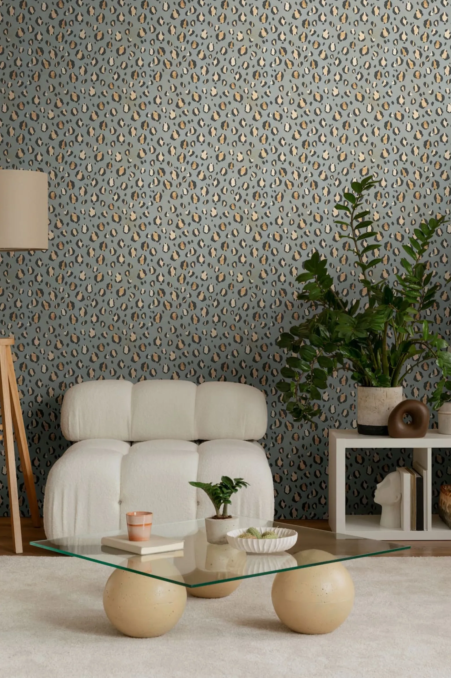 Vliestapete Leo Muster Felloptik Grau Beige 78216-2