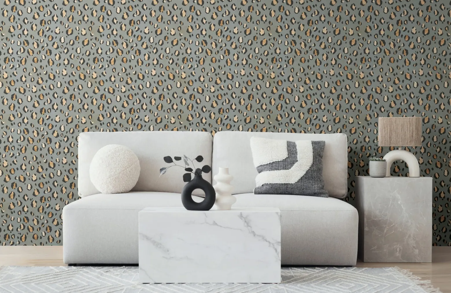 Vliestapete Leo Muster Felloptik Grau Beige 78216-2
