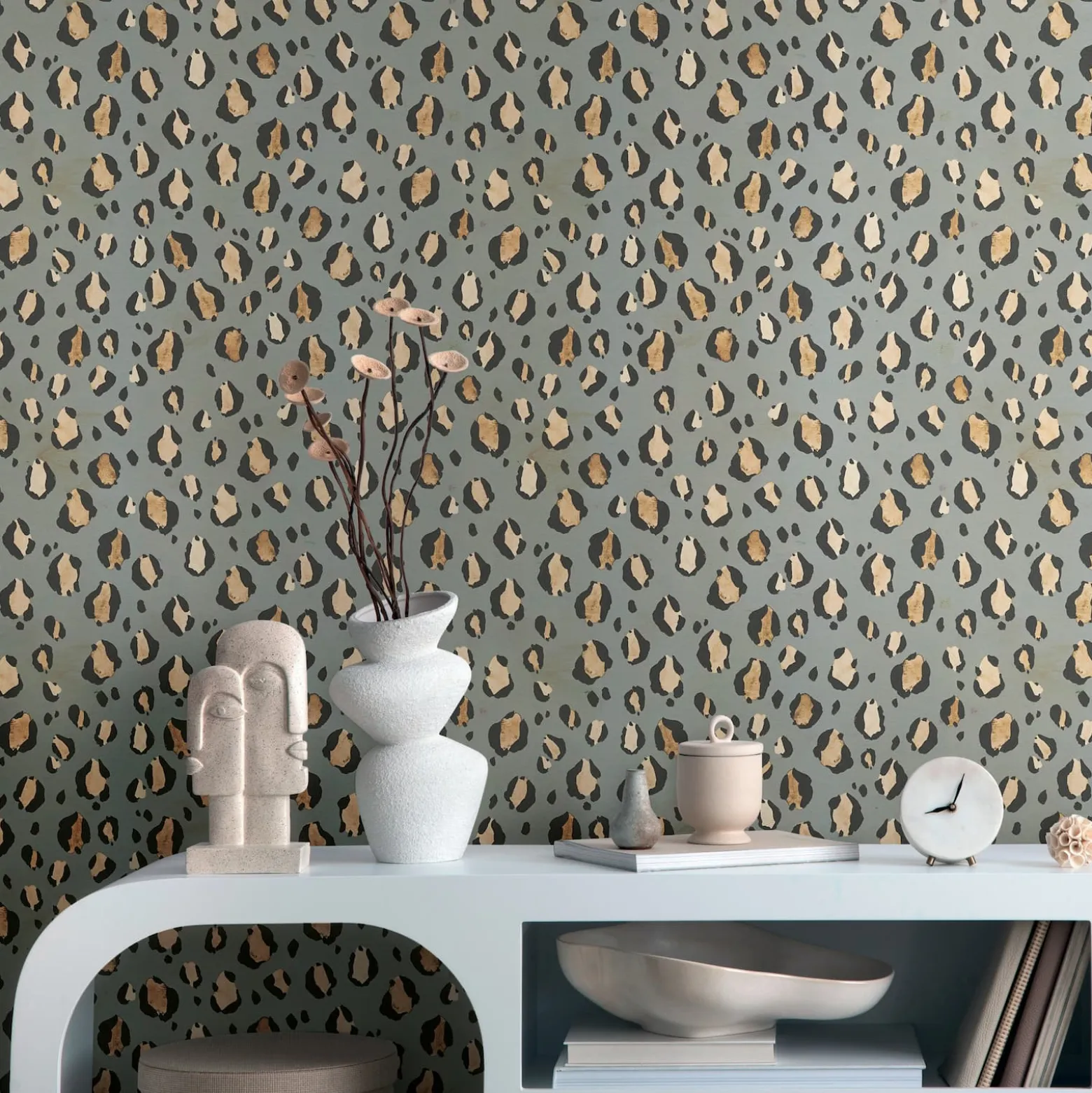 Vliestapete Leo Muster Felloptik Grau Beige 78216-2