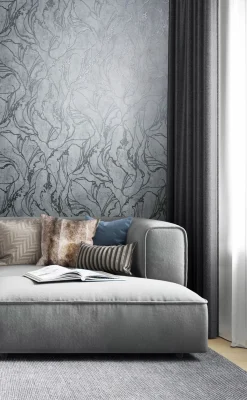 Vliestapete 34254 Linien Muster Grau Silber Marburg