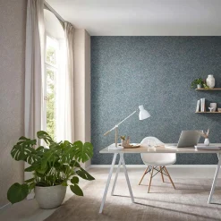Vliestapete Linien Petrol Kupfer Metallic 10303-19