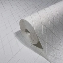 Vliestapete Linien Rauten Creme Perlmutt Metallic 82405