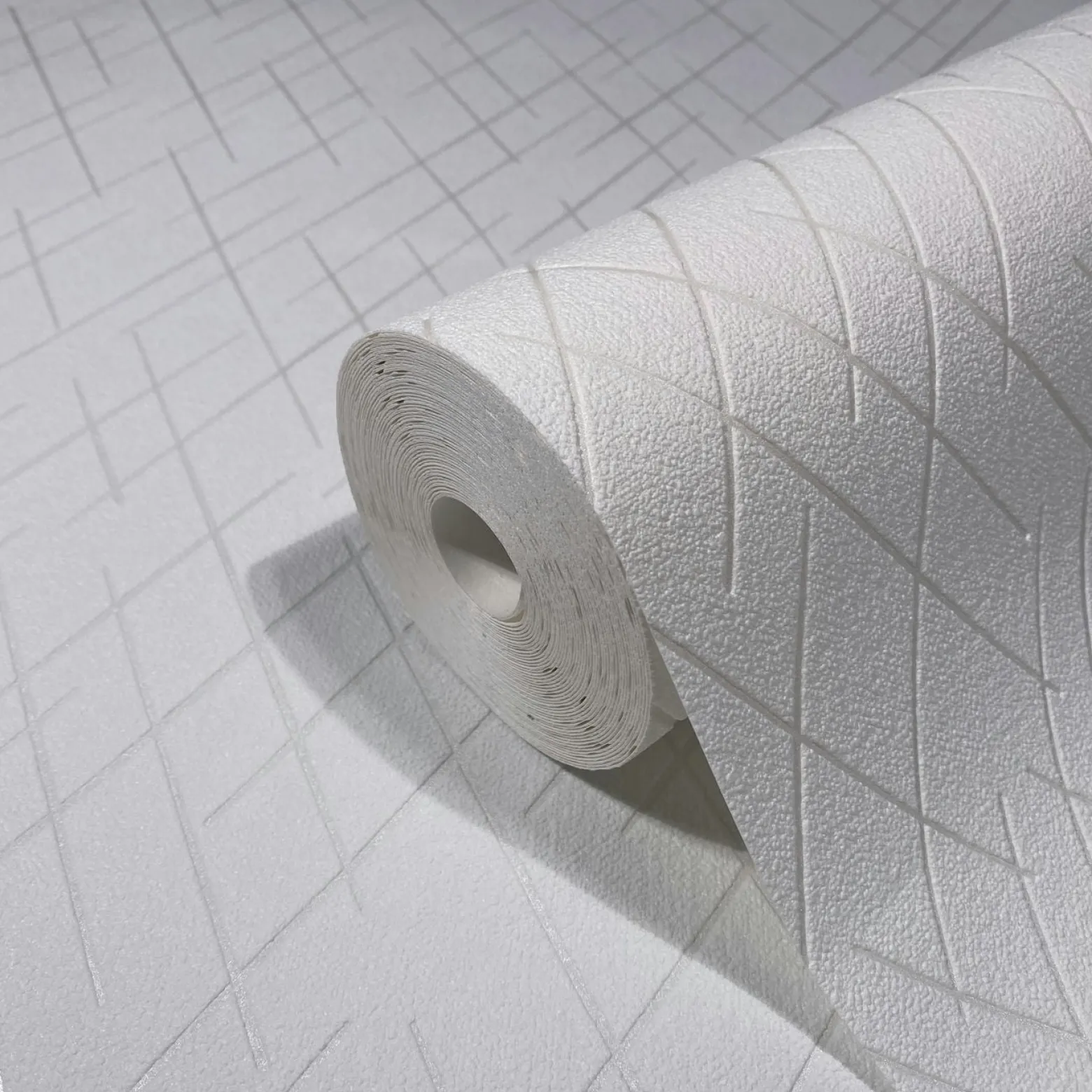 Vliestapete Linien Rauten Creme Perlmutt Metallic 82405