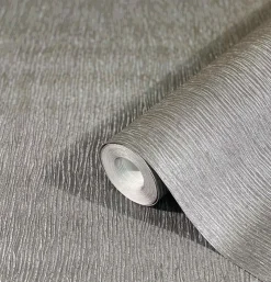 Vliestapete Linien Seiden-Optik Metallic grau-silber 32625
