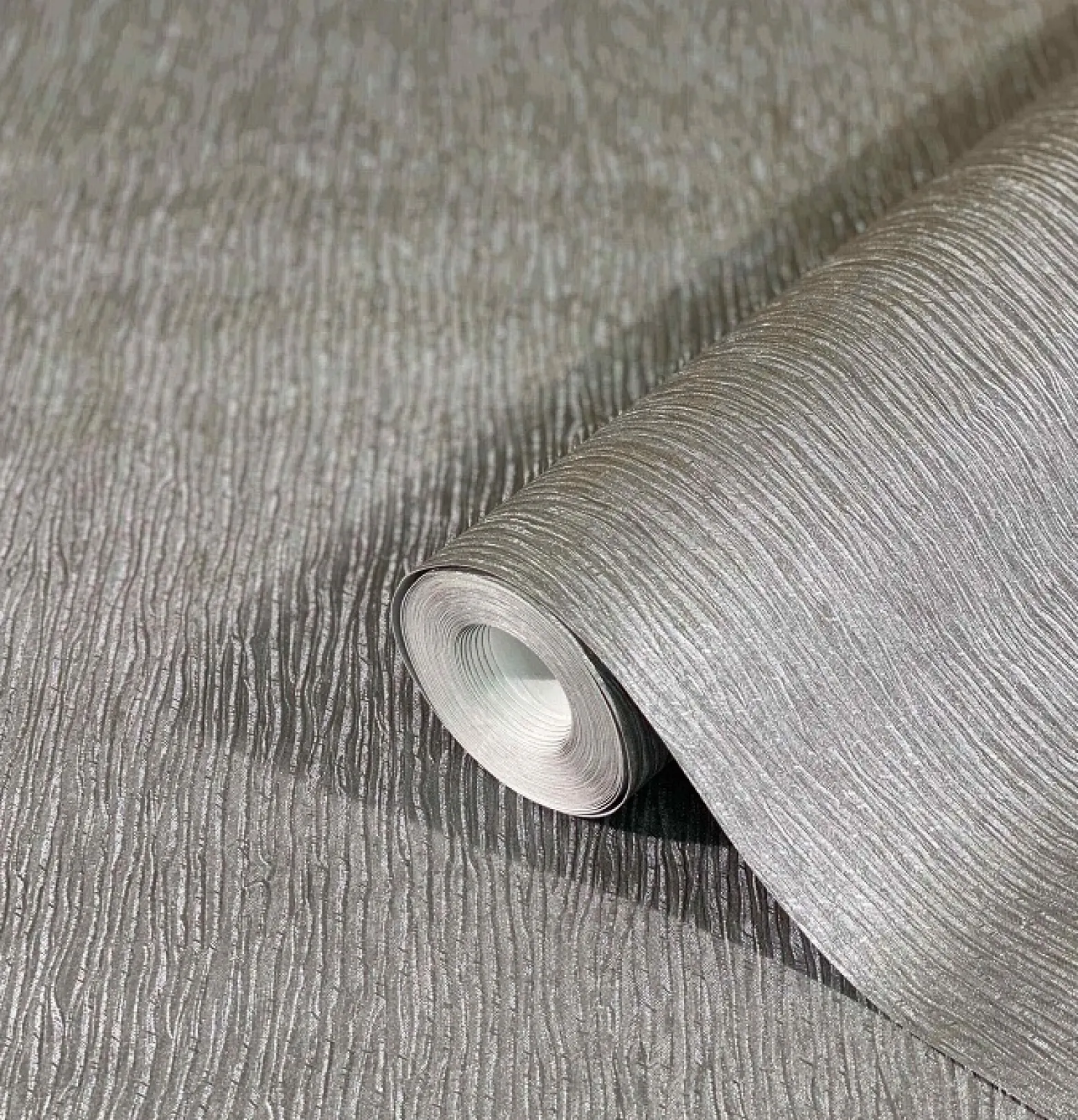 Vliestapete Linien Seiden-Optik Metallic grau-silber 32625