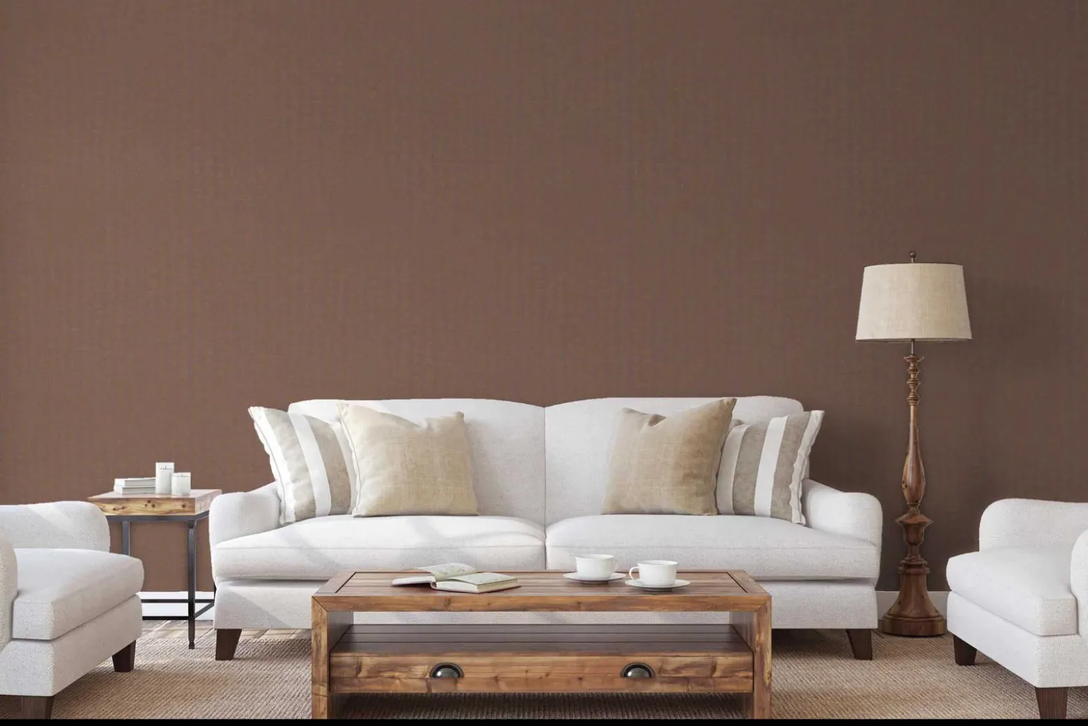 Vliestapete Marburg Dreiecke rot-braun metallic 84863