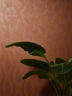 Vliestapete Marburg Ikat Grafik rot-braun metallic 84866