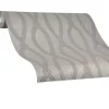 Vliestapete Marburg Ikat Grafik grau metallic 84855