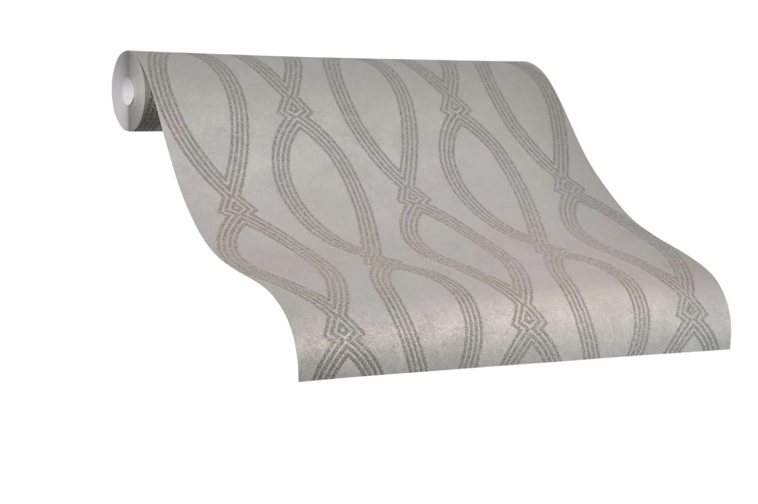 Vliestapete Marburg Ikat Grafik grau metallic 84855