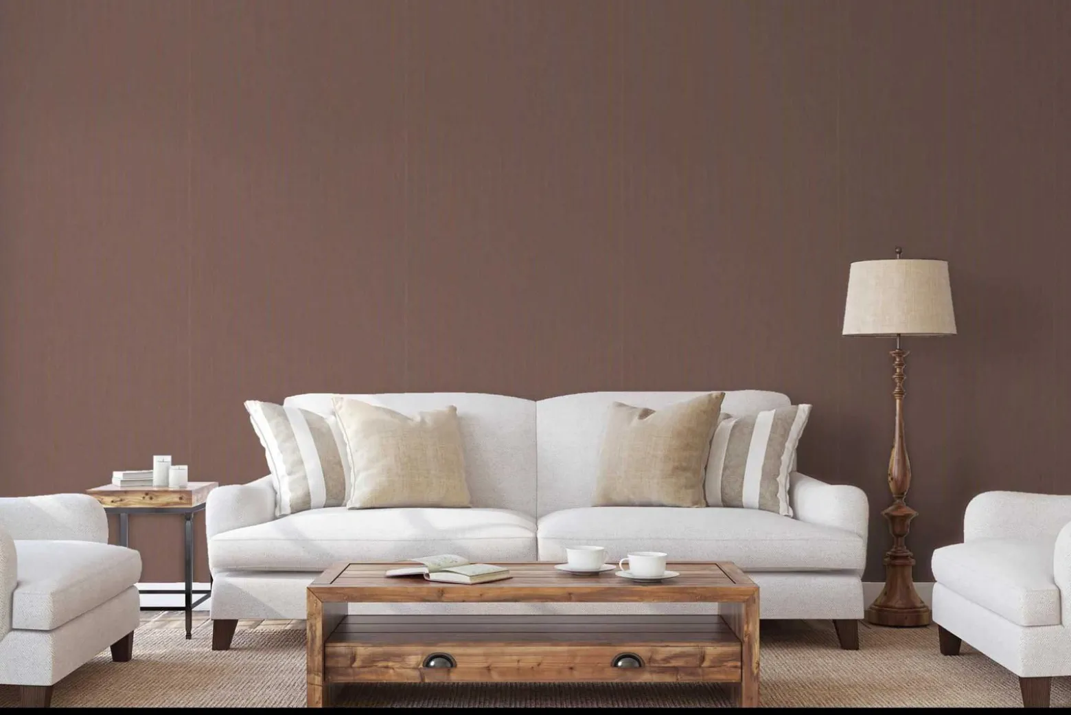 Vliestapete Marburg Streifen rot-braun metallic 84864