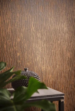 Vliestapete Marburg Striche braun gold metallic 84868