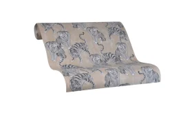 Vliestapete Marburg Tiger beige grau metallic 84874