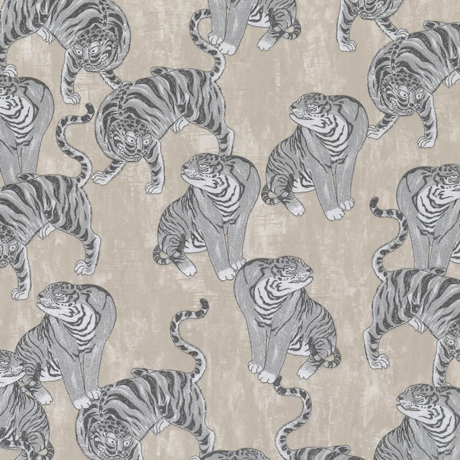 Vliestapete Marburg Tiger beige grau metallic 84874