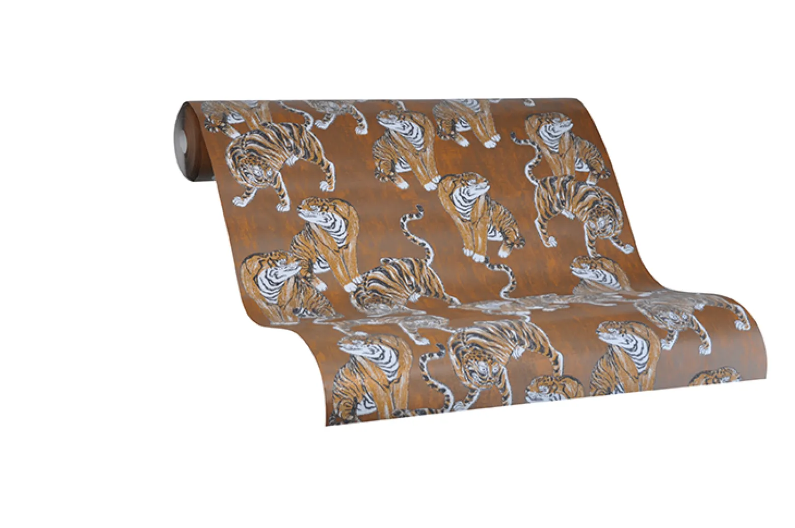 Vliestapete Marburg Tiger braun weiß metallic 84867
