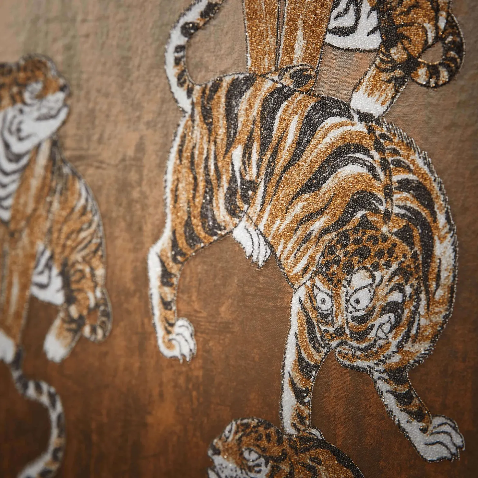 Vliestapete Marburg Tiger braun weiß metallic 84867