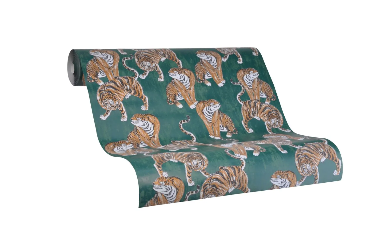 Vliestapete Marburg Tiger grün braun metallic 84872