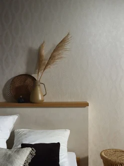 Vliestapete Marburg Uni Meliert beige metallic 84848