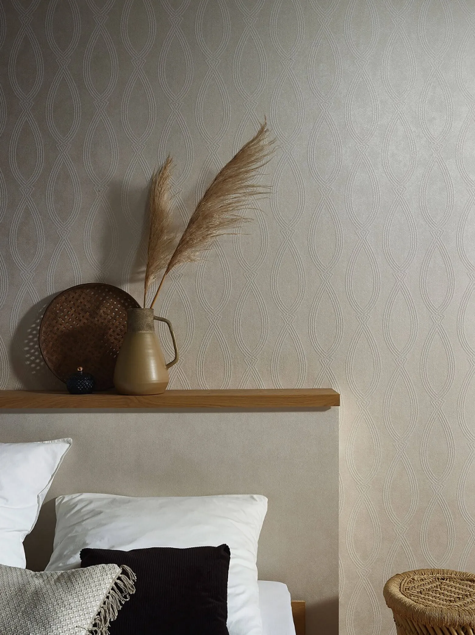 Vliestapete Marburg Uni Meliert beige metallic 84848