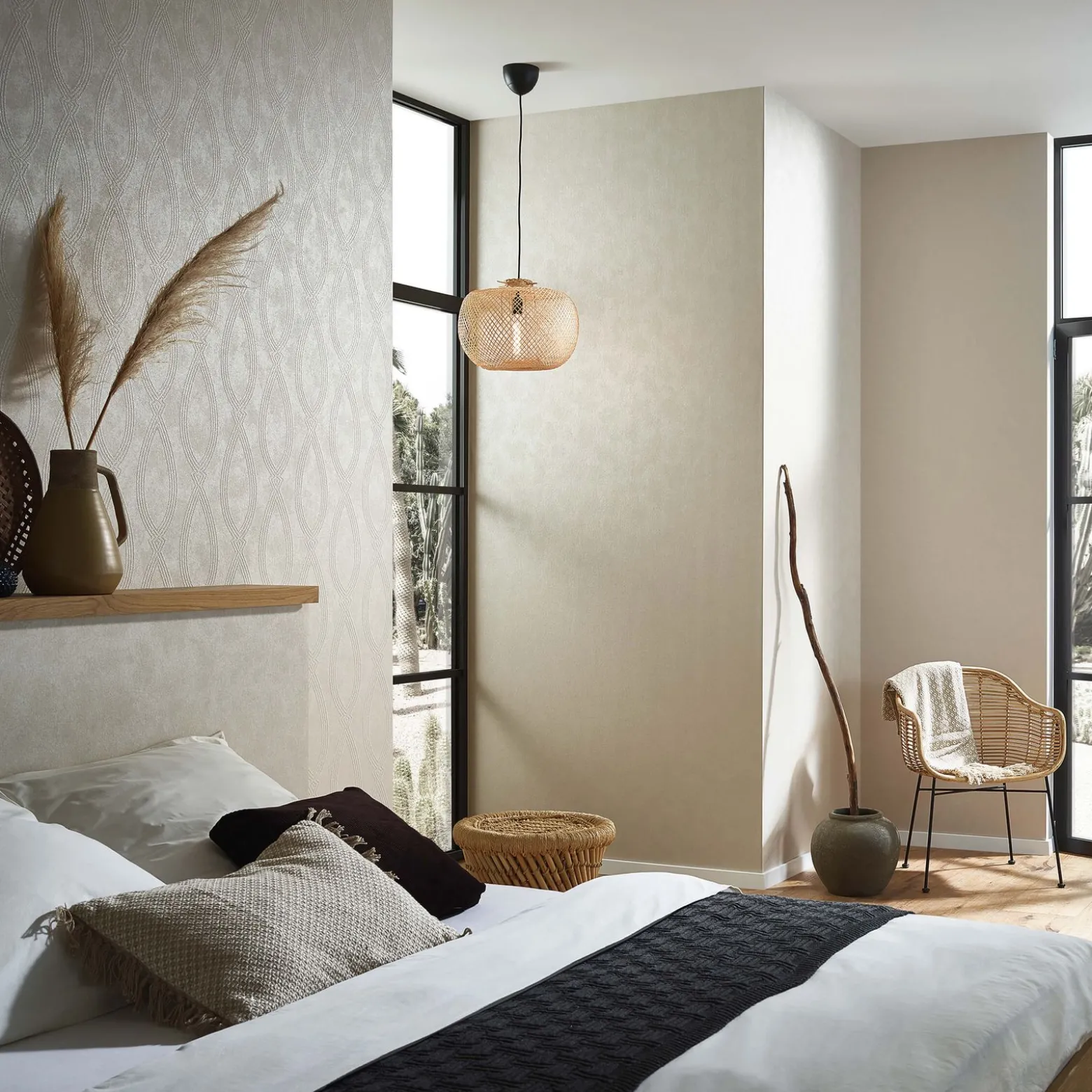 Vliestapete Marburg Uni Meliert beige metallic 84848
