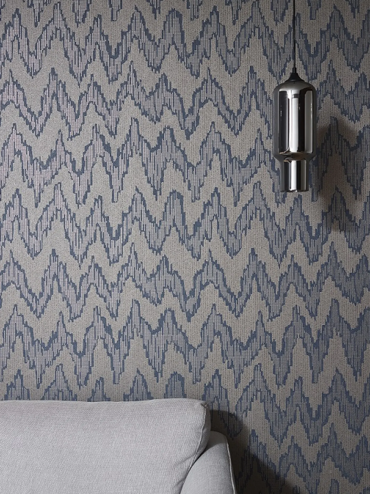 Vliestapete Marburg Zick-Zack Abstrakt blau 84892