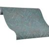 Vliestapete Marburg Zick-Zack Linie grün metallic 84884