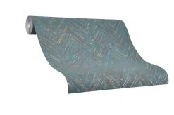 Vliestapete Marburg Zick-Zack Linie grün metallic 84884