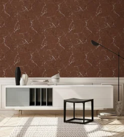 Vliestapete Marmor Muster braun silber Glanz 37855-3