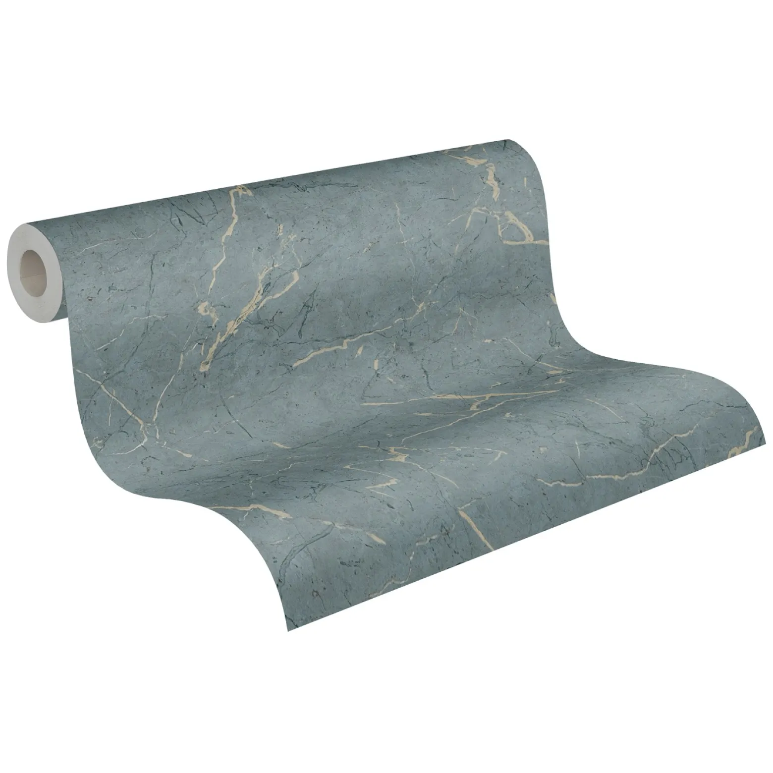 Vliestapete Marmor Muster grau-blau beige Glanz 37855-1