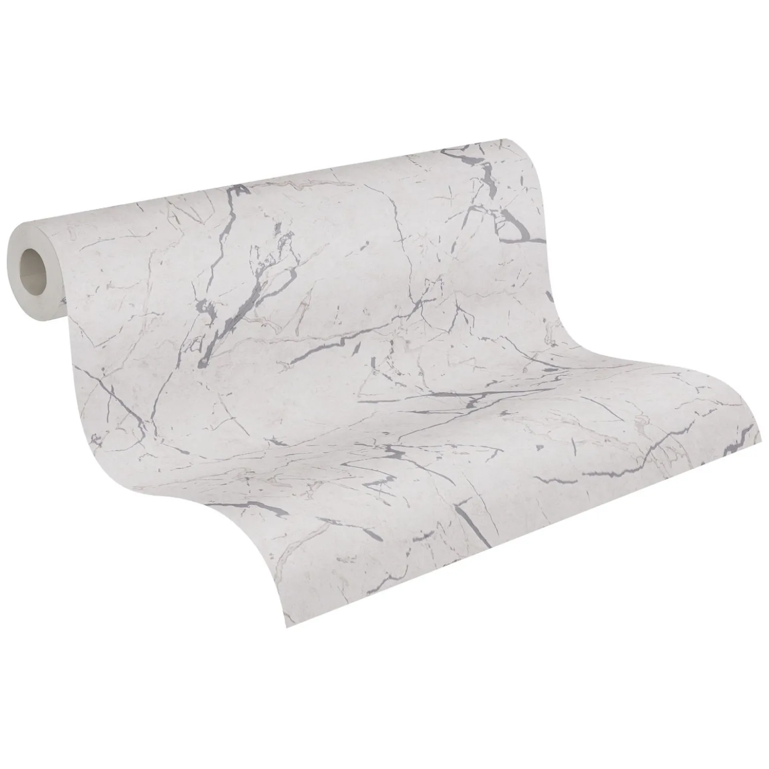 Vliestapete Marmor Muster grau silber Glanz 37855-6