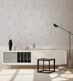 Vliestapete Marmor Muster grau silber Glanz 37855-6