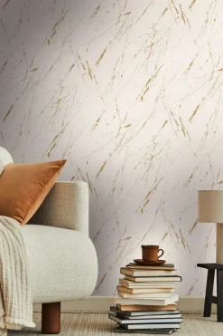 Vliestapete Marmor Optik Beige Gold Metallic 39336-4