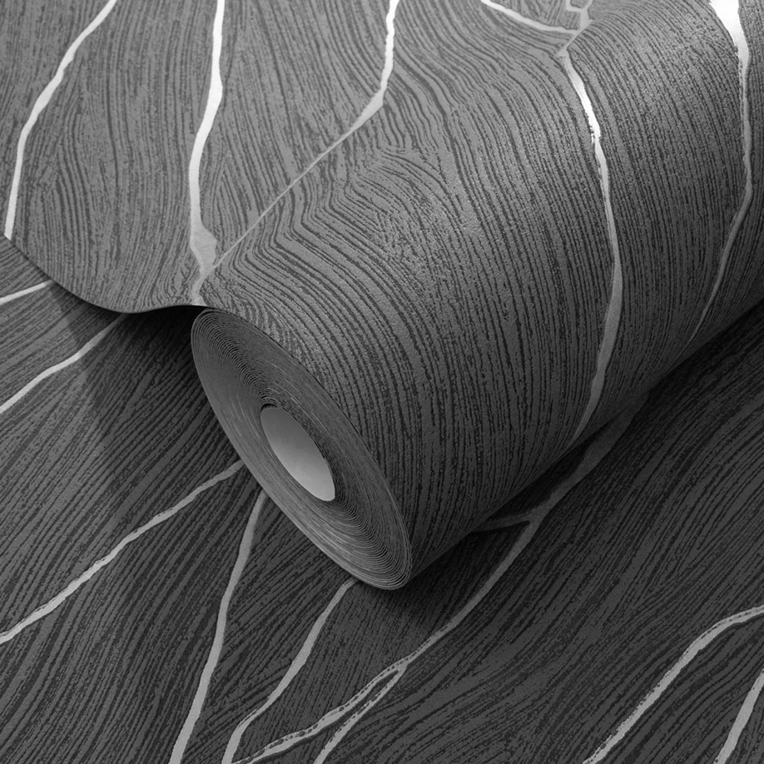 Vliestapete Maserung Schwarz Silber Metallic 10440-15