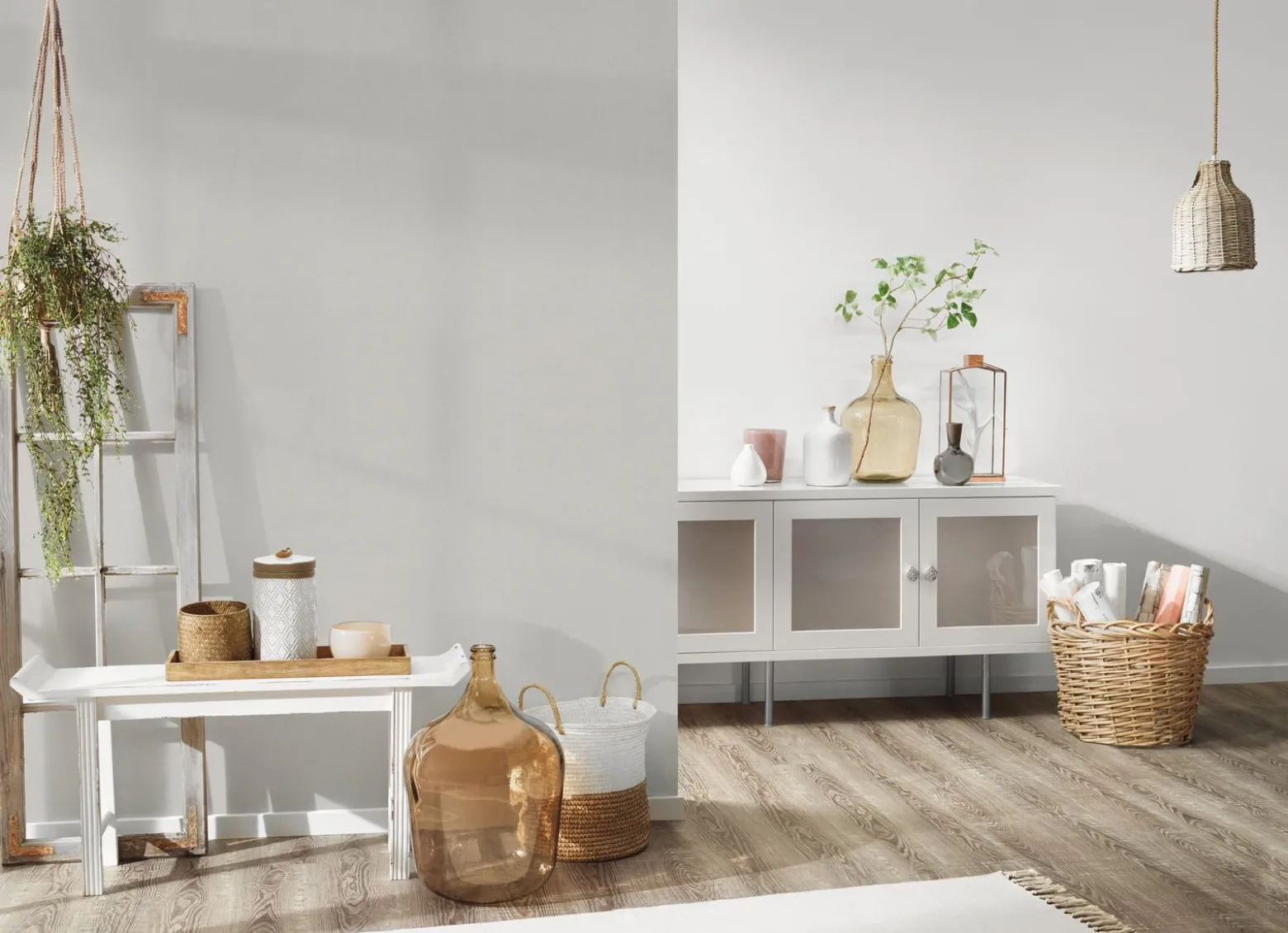 Vliestapete meliert creme-grau livingwalls Hygge 2930-15