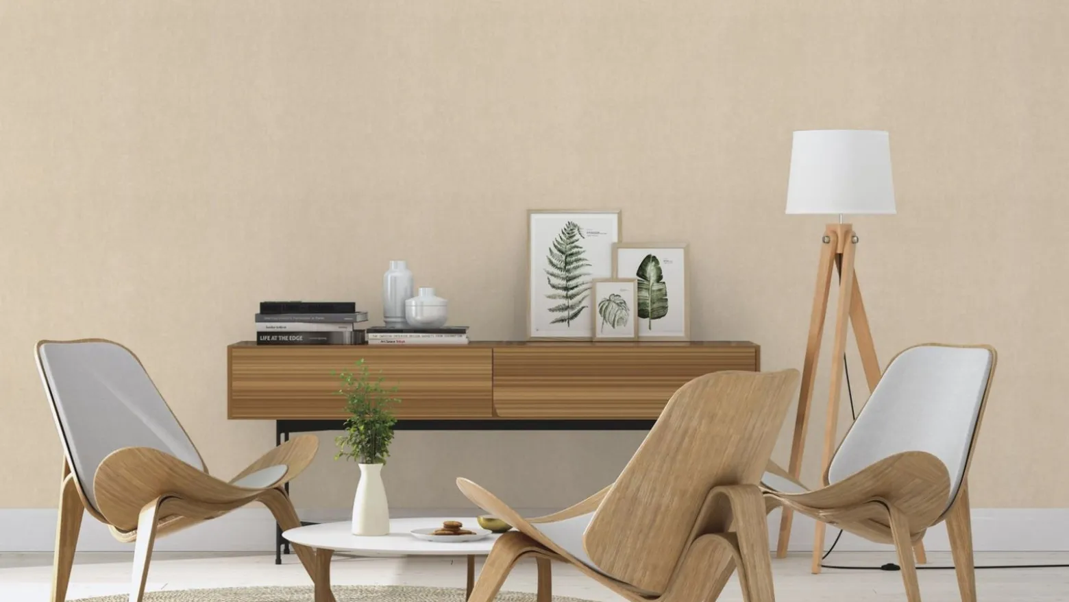 Vliestapete Meliert Design beige creme Rasch 402339