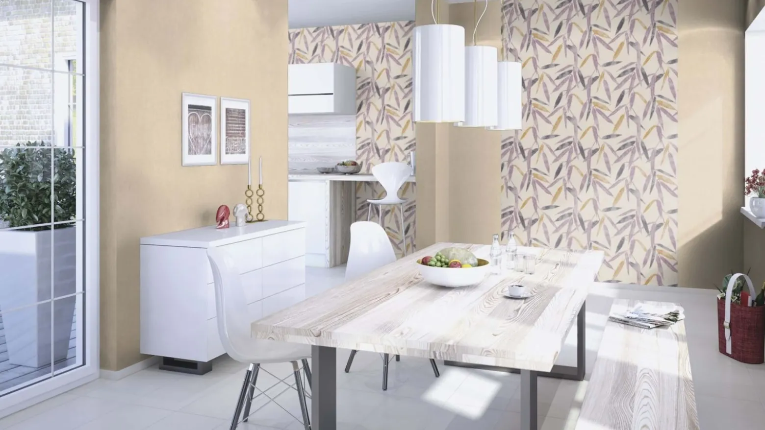 Vliestapete Meliert Design beige creme Rasch 402339