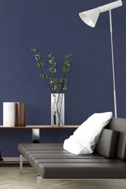 Vliestapete meliertes Uni blau grau 37431-3