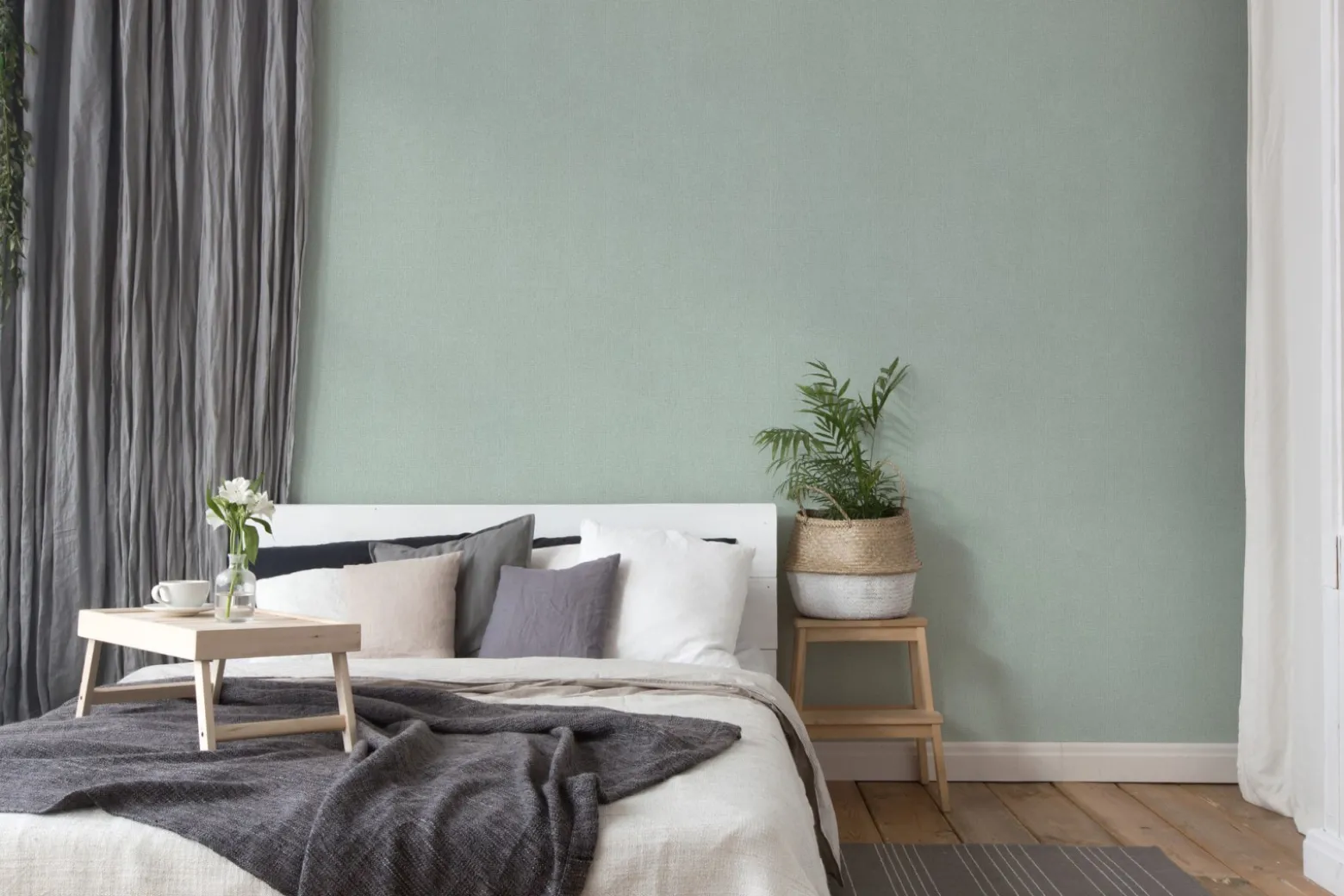 Vliestapete Meliert türkis livingwalls Hygge 36378-3