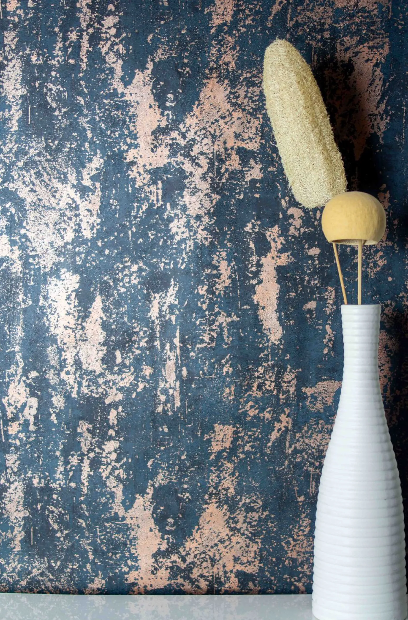 Vliestapete Metallic Anthrazit Kupfer HOMEFACTO:RI