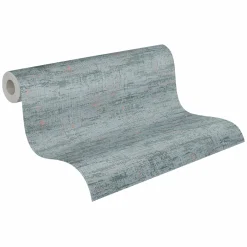 Vliestapete Metalloptik Blau Kupfer Metallic 39657-1