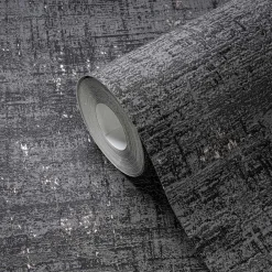 Vliestapete Metalloptik Schwarz Silber Metallic 39657-6