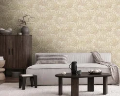 Vliestapete Michalsky Blattmuster Beige Creme 39984-3