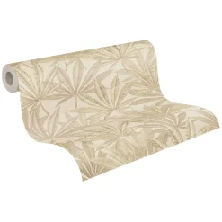 Vliestapete Michalsky Blattmuster Beige Creme 39984-3