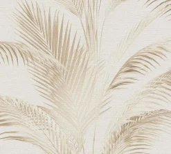 Vliestapete Michalsky Blätter Beige Creme Metallic 39980-1