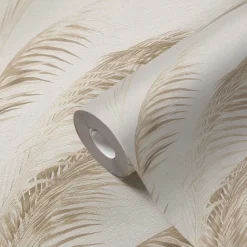 Vliestapete Michalsky Blätter Beige Creme Metallic 39980-1