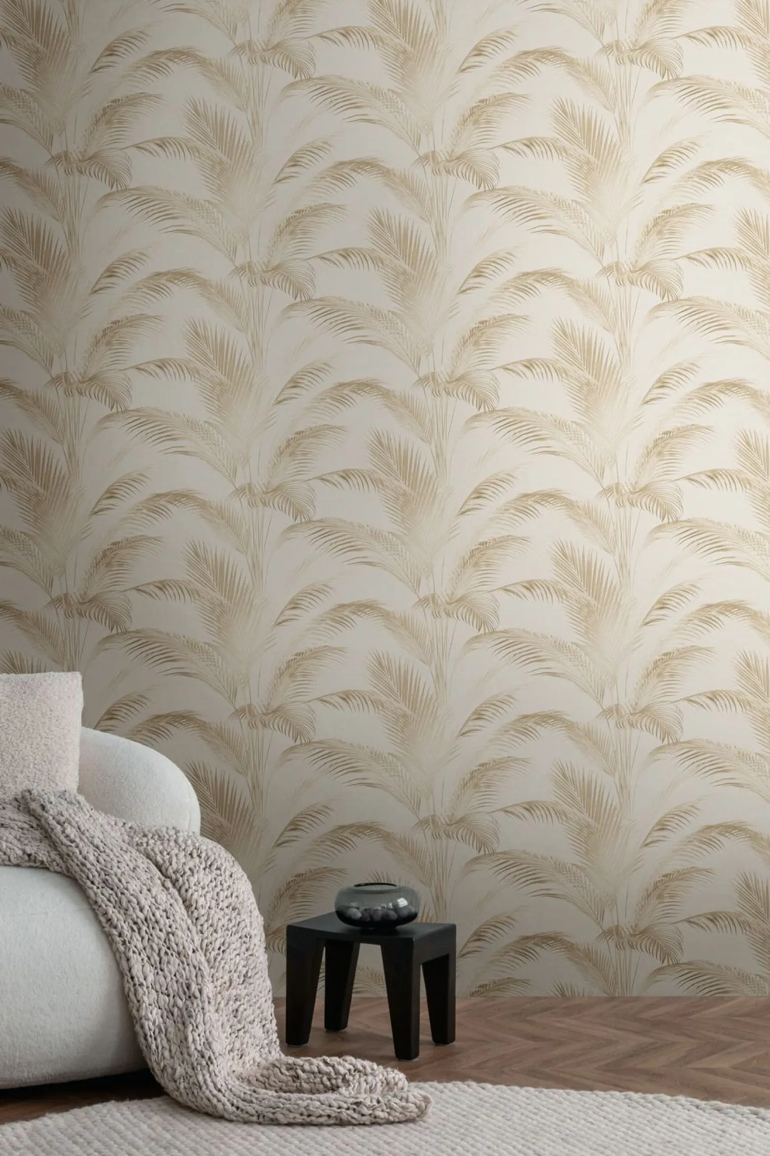 Vliestapete Michalsky Blätter Beige Creme Metallic 39980-1