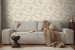 Vliestapete Michalsky Blätter Beige Creme Metallic 39980-1