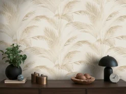 Vliestapete Michalsky Blätter Beige Creme Metallic 39980-1