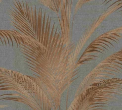 Vliestapete Michalsky Blätter Grau Kupfer Metallic 39980-3