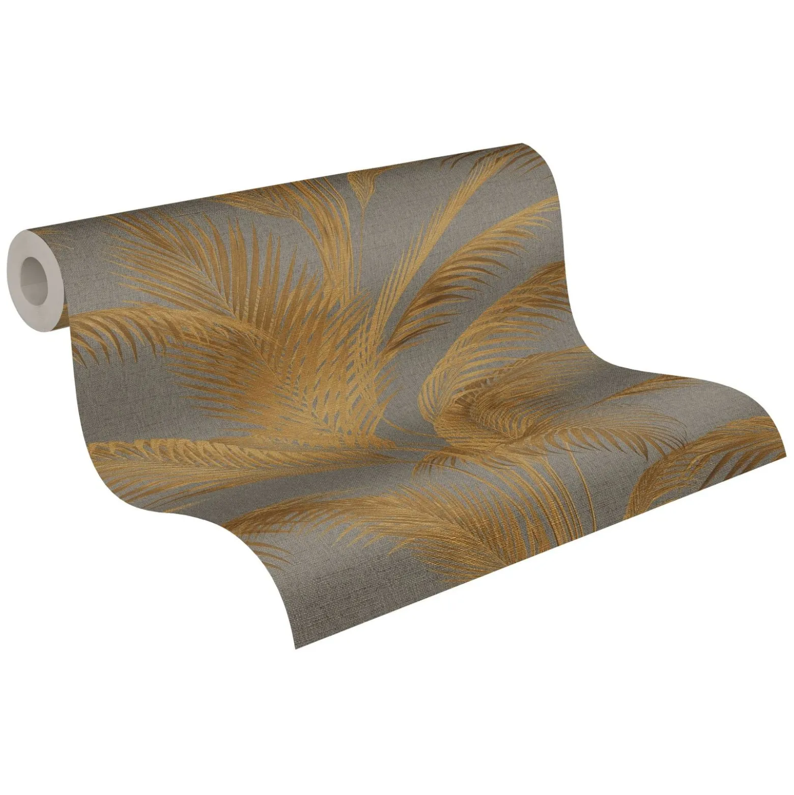 Vliestapete Michalsky Blätter Grau Gold Metallic 39980-4