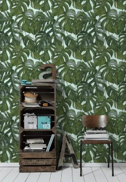 Vliestapete Michalsky Blätter Floral mintgrün 36519-3